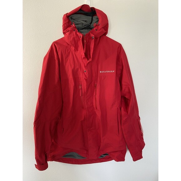 Silversea Expeditions All Weather Coat Jacket Medium Red Mens Hooded Full Zip - Picture 1 of 16